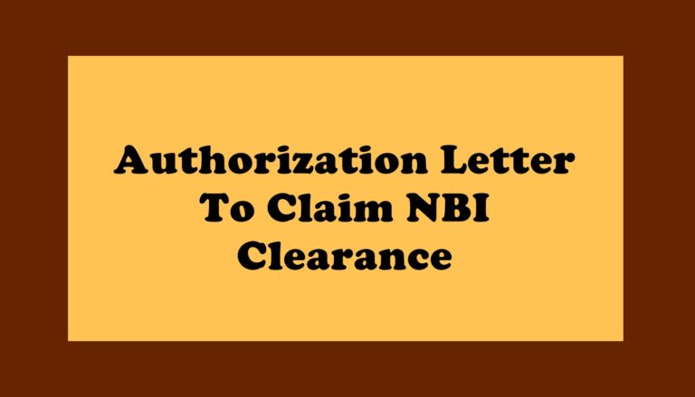 Authorization Letter Sample To Claim Clearance