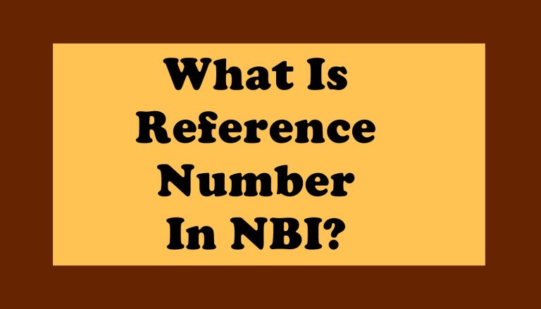 Reference Number In NBI